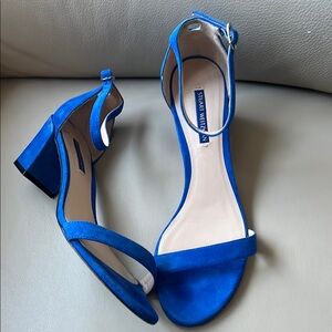 Stuart Weitzman Walkway Ultramar Blue Suede Women's Sandals